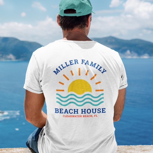 Matching Familienname Summer Sunset Beach House T-Shirt