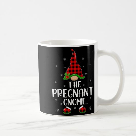 Matching Family Buffalo Plaid The Pregnant Gnome C Kaffeetasse (Rechts)