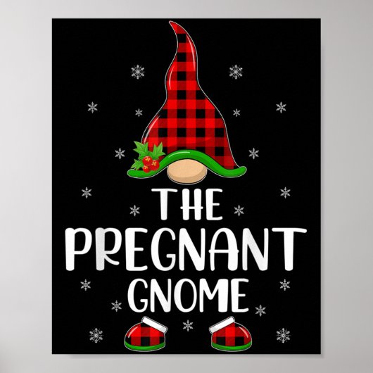 Matching Family Buffalo Plaid The Pregnant Gnome C Poster (Vorne)