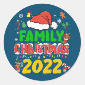 Matching Family Christmas 2022 Team Santa Elf Squa Runder Aufkleber (Vorderseite)