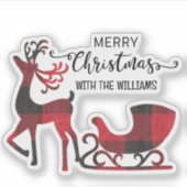 Matching Family Christmas | Personalisiert modern Aufkleber (Vorderseite)