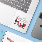 Matching Family Christmas | Personalisiert modern Aufkleber (Laptop mit iPhone)