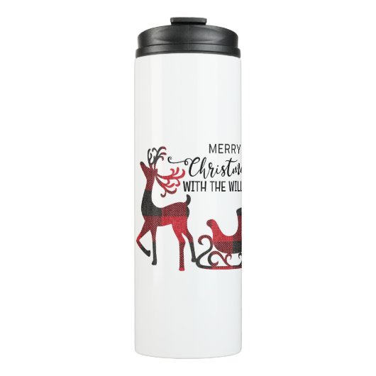 Matching Family Christmas | Personalisiert modern Thermosbecher (Vorderseite)
