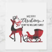Matching Family Christmas | Personalisiert modern Weinetikett (Einzelnes Label)