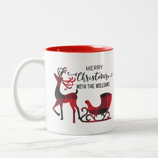 Matching Family Christmas | Personalisiert modern Zweifarbige Tasse (Links)