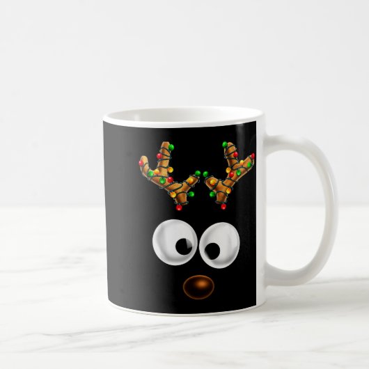Matching Family Christmas Reindeer Face Christmas Kaffeetasse (Rechts)