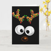 Matching Family Christmas Reindeer Face Christmas Karte (Gelbe Blume)