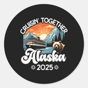 Matching Family Friends and Group Alaskan Alaska C Runder Aufkleber