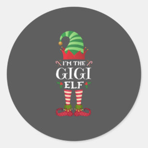 Matching Family Funny Ich bin die Gigi Elf Weihnac Runder Aufkleber