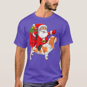 Matching Family Funny Santa Riding Basset Hound Ch T-Shirt