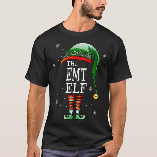 Matching Family Funny The Emt Elf Weihnachten T-Shirt (Vorderseite)