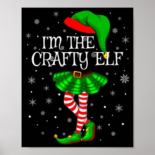 Matching Family Group I'm The Crafty Elf Christmas Poster (Vorne)