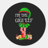 Matching Family Group I'm The Gigi Elf Christmas Runder Aufkleber (Vorderseite)