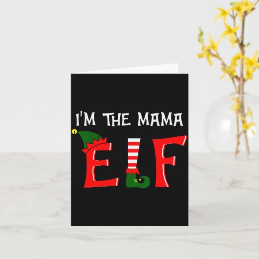 Matching Family Group I'm The Mama Elf Christmas 2 Karte (Gelbe Blume)