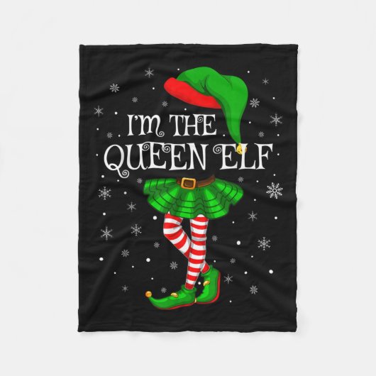 Matching Family Group I'm The Queen Elf Christmas Fleecedecke (Vorderseite)