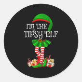 Matching Family Group I'm The Tipsy Elf Christmas Runder Aufkleber (Vorderseite)