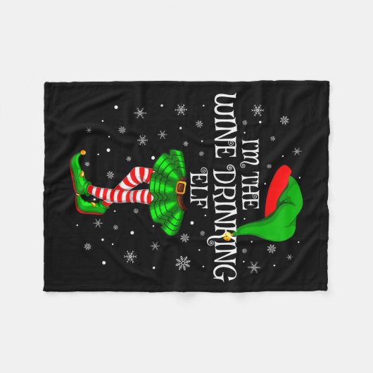 Matching Family Group I'm The Wine Drinking Elf Ch Fleecedecke (Vorderseite (Horizontal))