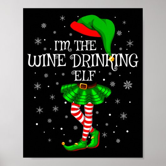 Matching Family Group I'm The Wine Drinking Elf Ch Poster (Vorne)