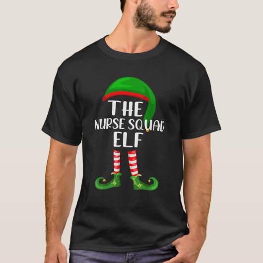 Matching Family Group The Nurse Squad Elf Christma T-Shirt (Vorderseite)