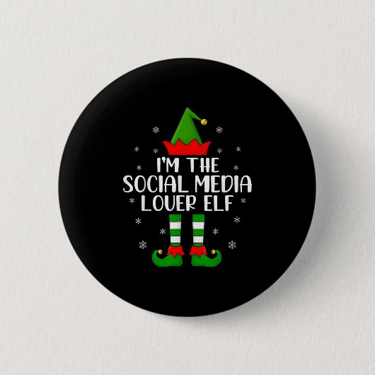 Matching Family I'm The Social Media Lover Elf Chr Button (Vorderseite)