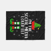 Matching Family I'm The Social Media Lover Elf Chr Fleecedecke (Vorderseite (Horizontal))