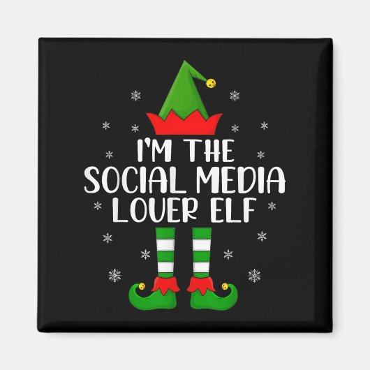 Matching Family I'm The Social Media Lover Elf Chr Magnet (Vorne)