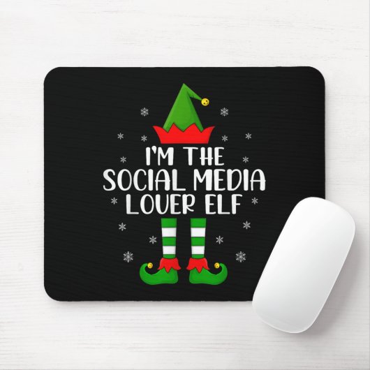 Matching Family I'm The Social Media Lover Elf Chr Mousepad (Mit Mouse)