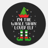 Matching Family I'm The Whale Shark Lover Elf Chri Runder Aufkleber (Vorderseite)