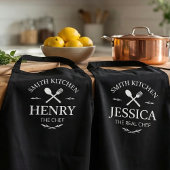 Matching Family Kitchen Aprons with Custom Names Schürze