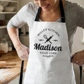 Matching Family Kitchen Aprons with Custom Names  Schürze