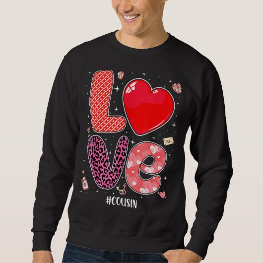 Matching Family Liebe Cousin Herzstück Valentin Sweatshirt (Vorderseite)