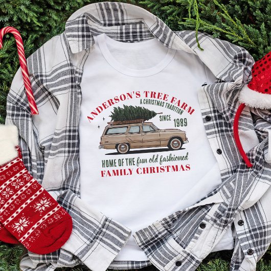 Matching Family Retro Christmas Tree Farm Shirt