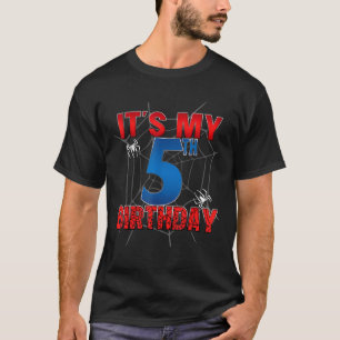 Matching Family Spider Web sein 5. Geburtstagskind T-Shirt