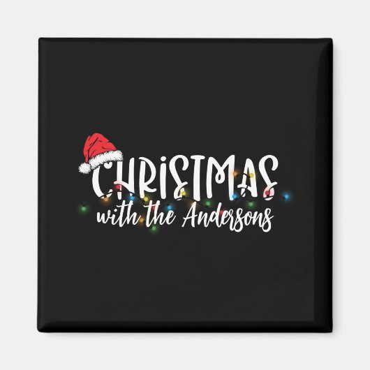 Matching Family String Lights Santa Hat Christmas Magnet (Vorne)