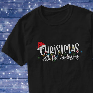 Matching Family String Lights Weihnachtsmannmütze  T-Shirt