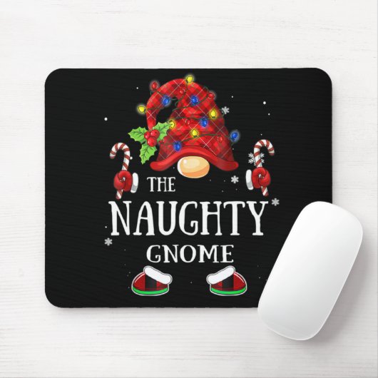 Matching Family The Naughty Gnome Christmas Group  Mousepad (Mit Mouse)
