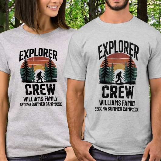 Matching Family Vacation Camp BigFoot Explorer Cre T-Shirt