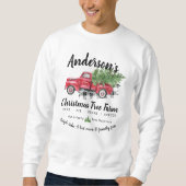 Matching Family Vintage Christmas Tree Farm Truck Sweatshirt (Vorderseite)