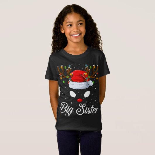 Matching Family Weihnachtsmannmütze Big Sister Rei T-Shirt (Vorne ganz)