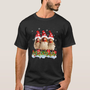 Matching Family Xmas Lights Santa Chicken Christma T-Shirt