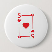 Matching Five Hearts Anzug Playing Cards Modern 5 Button (Vorderseite)