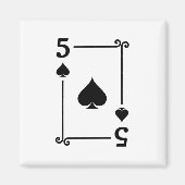 Matching Five Spades Anzug Playing Cards Modern 5 Magnet (Vorne)