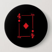 Matching Four Diamonds Anzug Playing Cards Modern Button (Vorderseite)