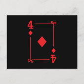 Matching Four Diamonds Anzug Playing Cards Modern Postkarte (Vorderseite)