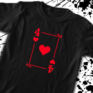 Matching Four Hearts Anzug Playing Cards Modern 4 T-Shirt