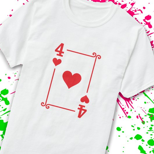 Matching Four Hearts Anzug Playing Cards Modern 4 T-Shirt