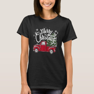 Matching Frory Christmas Tree on Red Truck Car Cos T-Shirt