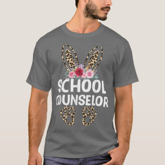 Matching Funny Leopard Print Bunny School Counselo T-Shirt