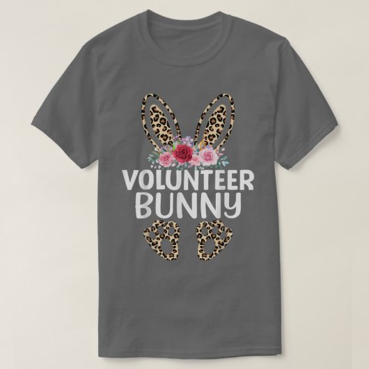 Matching Funny Leopard Print Bunny Volunteer Easte T-Shirt (Design vorne)
