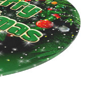 Matching Green Merry Christmas Gold Bells Schneidebrett (Ecke)